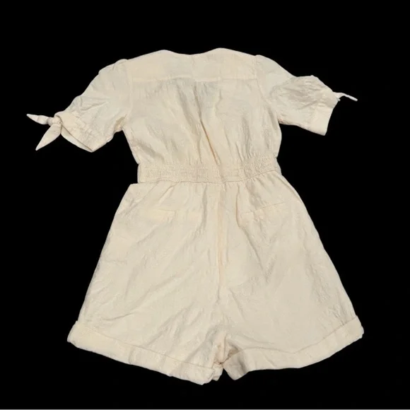 FRNCH Paris Cream Cotton Button Front Romper XS NWOT - Picture 5 of 8
